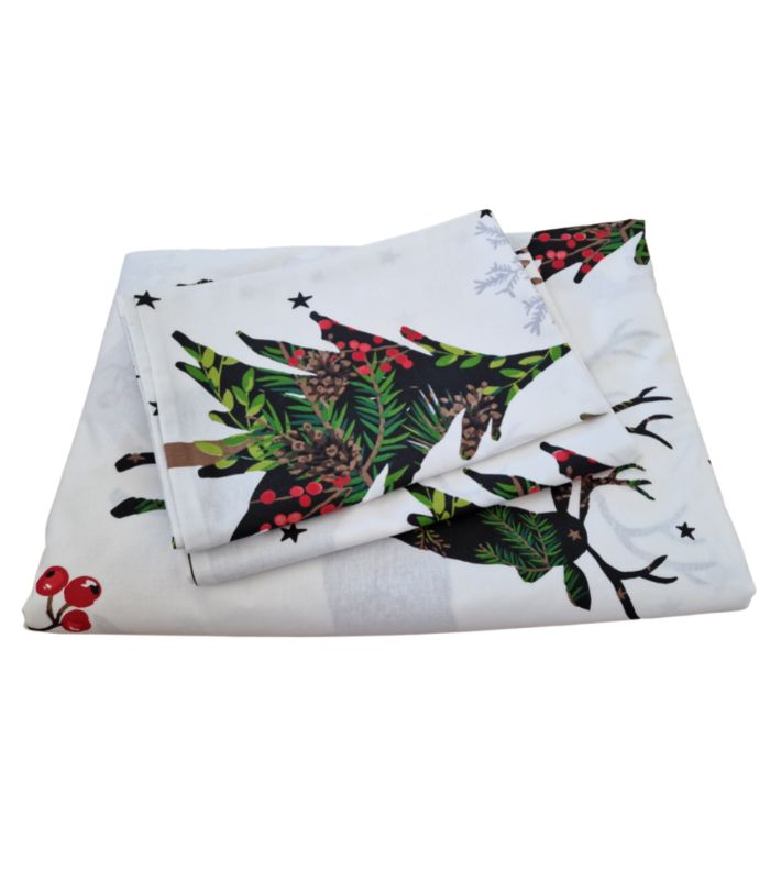 20220923_131053 Lenjerie de pat pentru o persoana, 3 piese, Craciun Design by ARIALE, bumbac ranforce, Multicolor - imagine 1