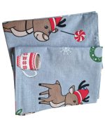 Set 2 fete de perna, Reni Craciun ARIALE, 50x70cm, bumbac ranforce, Multicolor - imagine 5