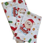 Lenjerie de pat pentru o persoana, 3 piese, Mos Craciun Design by ARIALE, bumbac ranforce, Multicolor