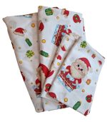 Lenjerie de pat pentru 2 persoane, 4 piese, Mos Craciun Design by ARIALE, bumbac ranforce, Multicolor