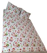 Lenjerie de pat pentru 2 persoane, 4 piese, Mos Craciun Design by ARIALE, bumbac ranforce, Multicolor - imagine 9