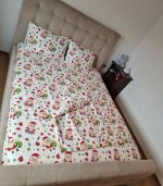 Lenjerie de pat pentru 2 persoane, 4 piese, Mos Craciun Design by ARIALE, bumbac ranforce, Multicolor - imagine 3