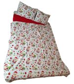 Lenjerie de pat pentru 2 persoane, 4 piese, Mos Craciun Design cu Rosu by ARIALE, bumbac ranforce, Multicolor - imagine 6