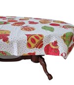 Fata de masa, Spitirul Craciunului Ariale, Rotund, 90cm, textil, Multicolor - imagine 8