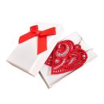 ARIALE - Cercei Brodati Heart,  inima, rosu - imagine 3