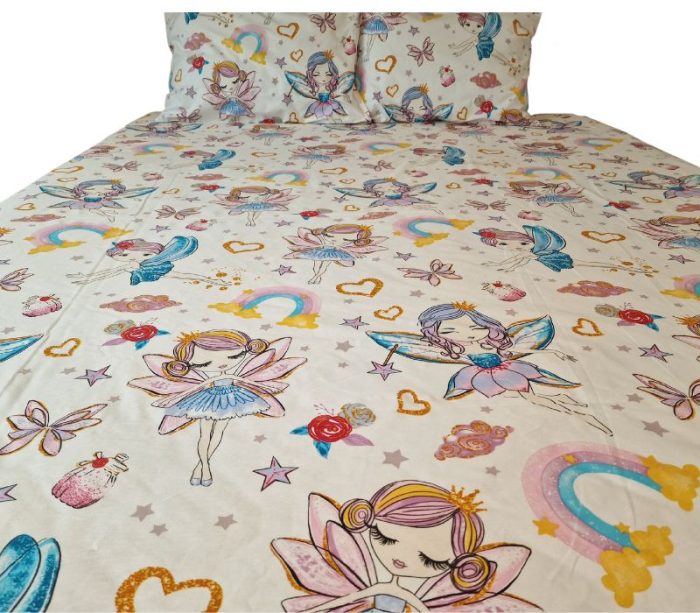 Lenjerie pentru patut bebelusi 60 x 120 cm, din bumbac ranforce, trei piese, Ariale, Zane - imagine 7