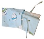 Lenjerie pentru patut bebelusi 60 x 120 cm, din bumbac ranforce, trei piese, Ariale, Baloane