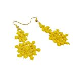 Cercei Brodati Ariale Zambetul Zapezii , fulgi de nea, galben - imagine 4