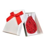 ARIALE - Cercei Brodati Teardrop, lacrima, rosu - imagine 2