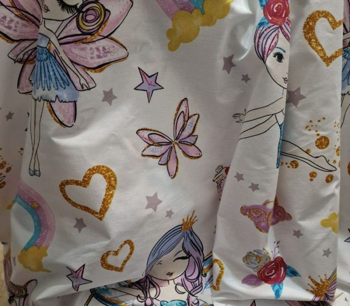 Lenjerie pentru patut bebelusi 60 x 120 cm, din bumbac ranforce, trei piese, Ariale, Zane - imagine 2