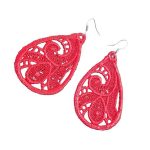 ARIALE - Cercei Brodati Teardrop, lacrima, rosu - imagine 3