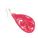 ARIALE - Cercei Brodati Teardrop, lacrima, rosu - imagine 5