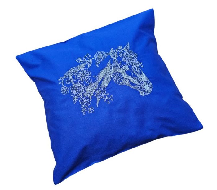 Fata de perna brodata Cal ARIALE, 40x40cm, bumbac ranforce, Multicolor - imagine 4