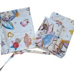 Lenjerie pentru patut bebelusi 60 x 120 cm, din bumbac ranforce, trei piese, Ariale, Zane