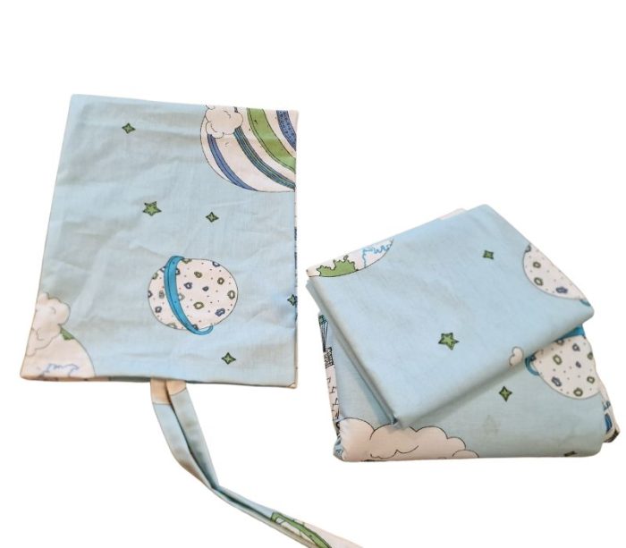 Lenjerie pentru patut bebelusi 60 x 120 cm, din bumbac ranforce, trei piese, Ariale, Baloane - imagine 5