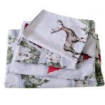 Lenjerie de pat Craciun Winter Dreams Ariale, pentru 2 persoane, 4 piese, bumbac ranforce, 200 x220 cm