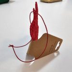 Ornament brad brodat Clopotel Ariale, rosu - imagine 3