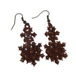 Cercei Brodati Ariale Zambetul Zapezii , fulgi de nea, maro - imagine 2