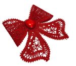 Clama de par, accesorizata cu funda din broderie Ariale, rosu - imagine 2