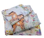 Lenjerie de pat Arome de Poveste Ariale, pentru 1 persoana, 3 piese, bumbac ranforce, Multicolor