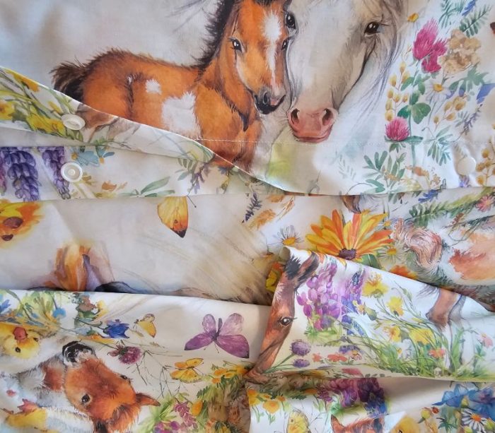 Lenjerie de pat Arome de Poveste Ariale, pentru 1 persoana, 3 piese, bumbac ranforce, Multicolor - imagine 2