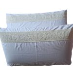 Set 2 fete de perna,  Dulce Visare Ariale, 50x70cm, bumbac ranforce, alb