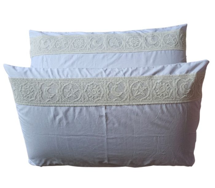 Set 2 fete de perna,  Dulce Visare Ariale, 50x70cm, bumbac ranforce, alb - imagine 10