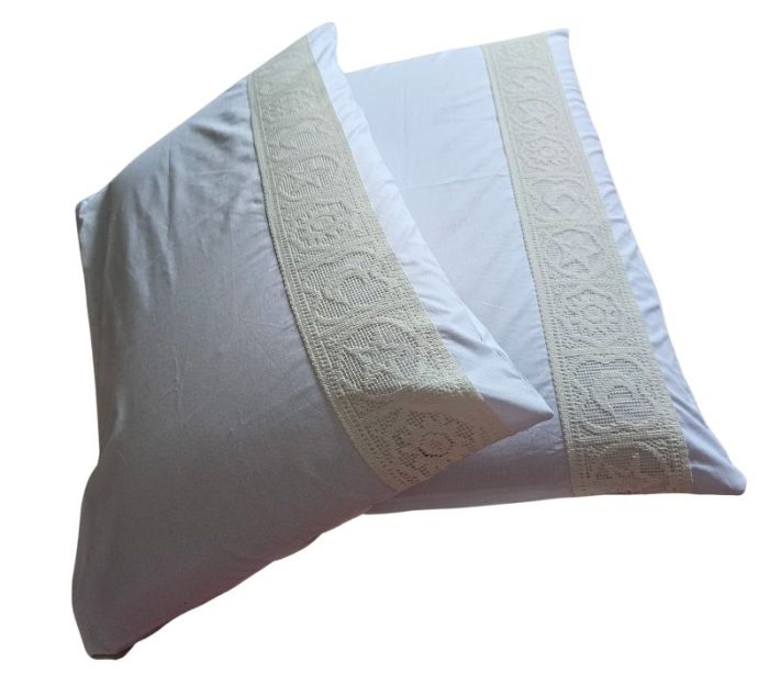 Set 2 fete de perna,  Dulce Visare Ariale, 50x70cm, bumbac ranforce, alb - imagine 12