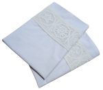 Set 2 fete de perna,  Dulce Visare Ariale, 50x70cm, bumbac ranforce, alb - imagine 13