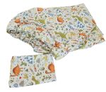 Lenjerie de pat Jurassic Ariale, pentru 1 persoana, 3 piese, bumbac ranforce, Multicolor - imagine 3
