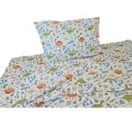 Lenjerie de pat Jurassic Ariale, pentru 1 persoana, 3 piese, bumbac ranforce, Multicolor - imagine 6