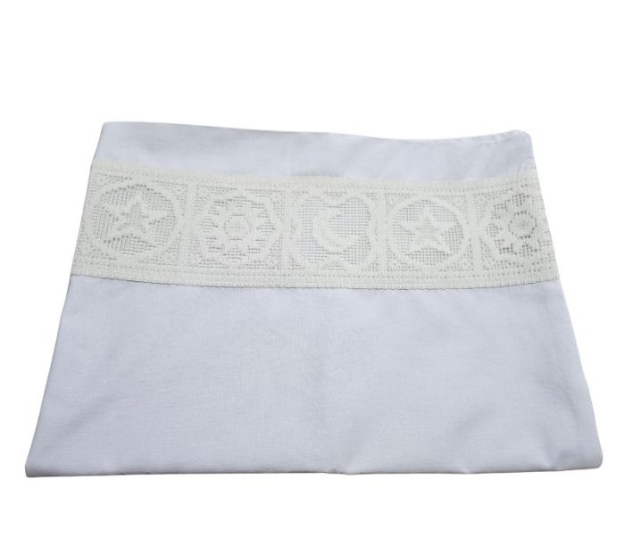 Set 2 fete de perna,  Dulce Visare Ariale, 50x70cm, bumbac ranforce, alb - imagine 3