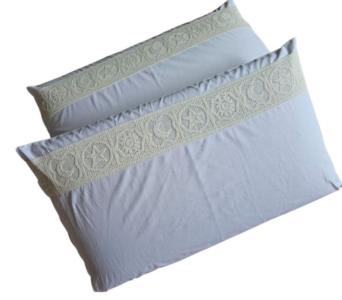 Set 2 fete de perna,  Dulce Visare Ariale, 50x70cm, bumbac ranforce, alb - imagine 6