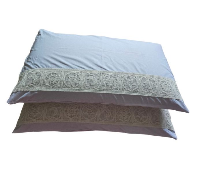 Set 2 fete de perna,  Dulce Visare Ariale, 50x70cm, bumbac ranforce, alb - imagine 8