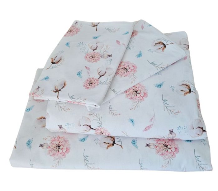 Lenjerie de pat Flori de vis Ariale, pentru 2 persoane, 4 piese, bumbac ranforce, Multicolor - imagine 2