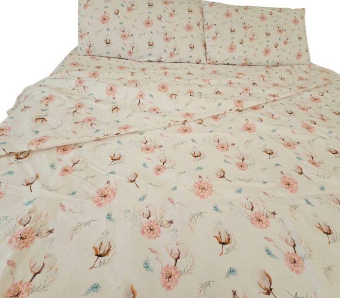 Lenjerie de pat Flori de vis Ariale, pentru 2 persoane, 4 piese, bumbac ranforce, Multicolor - imagine 18