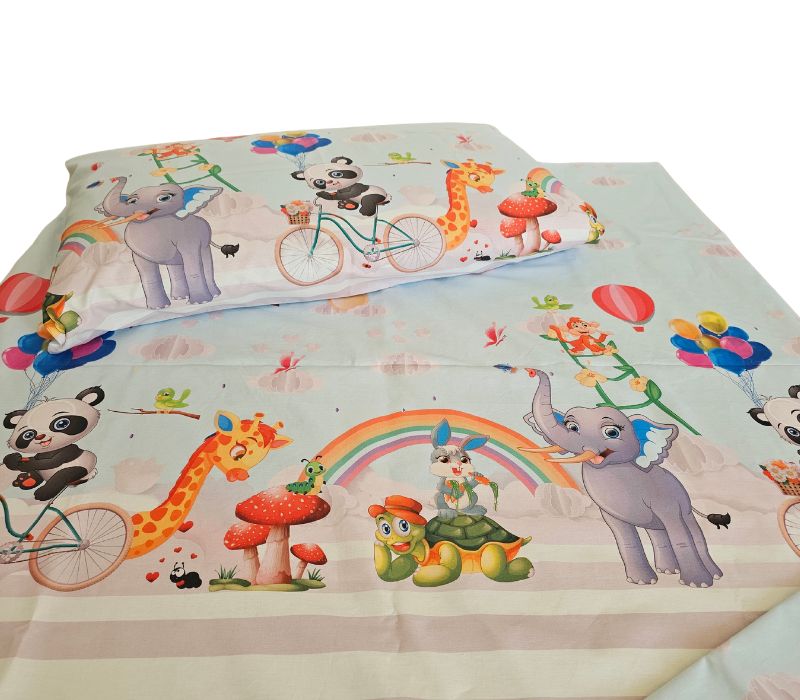 17 Lenjerie de pat Safari Magic Ariale, pentru 1 persoana, 3 piese, bumbac ranforce, Multicolor - imagine 1