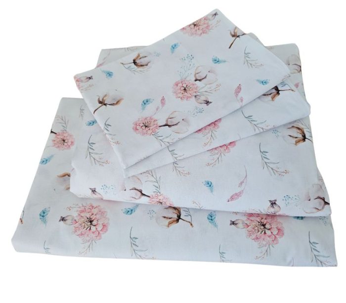 Lenjerie de pat Flori de vis Ariale, pentru 2 persoane, 4 piese, bumbac ranforce, Multicolor - imagine 3