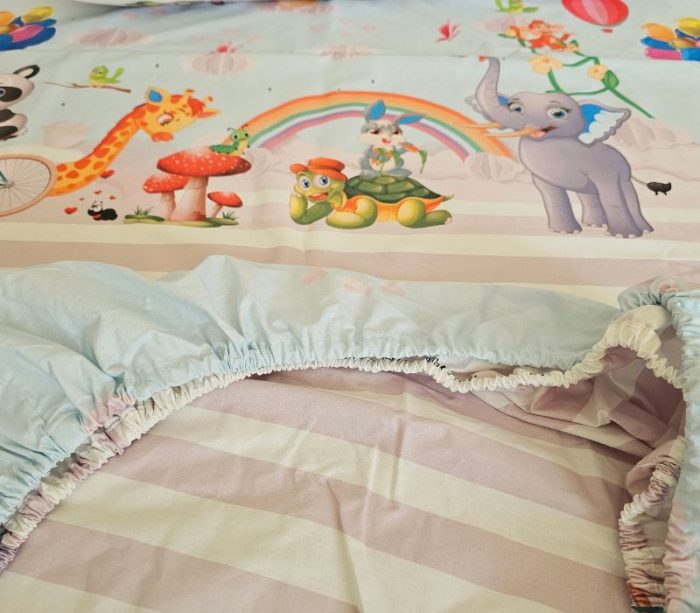 Cearceaf de pat cu elastic Safari Magic Ariale, bumbac ranforce, 70 X 140 cm, Multicolor - imagine 6