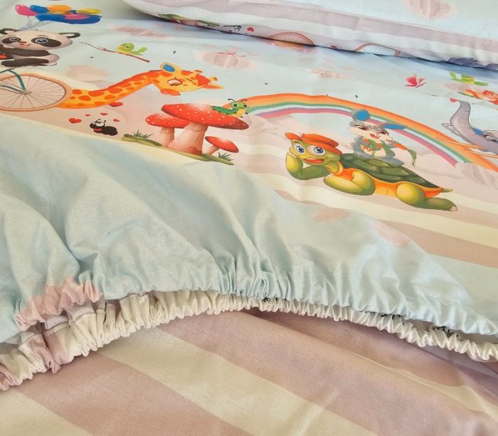 Cearceaf de pat cu elastic Safari Magic Ariale, bumbac ranforce, 70 X 140 cm, Multicolor - imagine 8