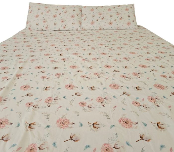 Lenjerie de pat Flori de vis Ariale, pentru 2 persoane, 4 piese, bumbac ranforce, Multicolor - imagine 10