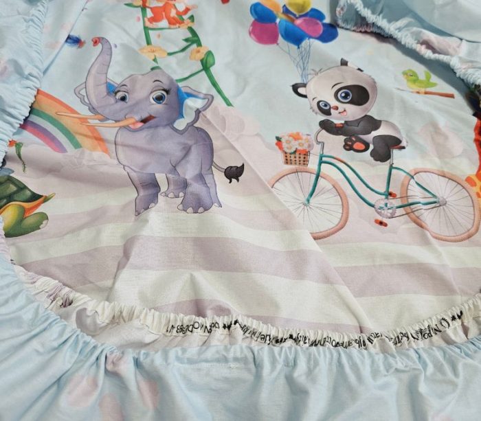 Cearceaf de pat cu elastic Safari Magic Ariale, bumbac ranforce, 70 X 140 cm, Multicolor - imagine 3