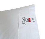 Set 2 fete de perna, Dragoste la Doua Perne ARIALE, 50x70cm, varianta 2, bumbac, alb - imagine 7