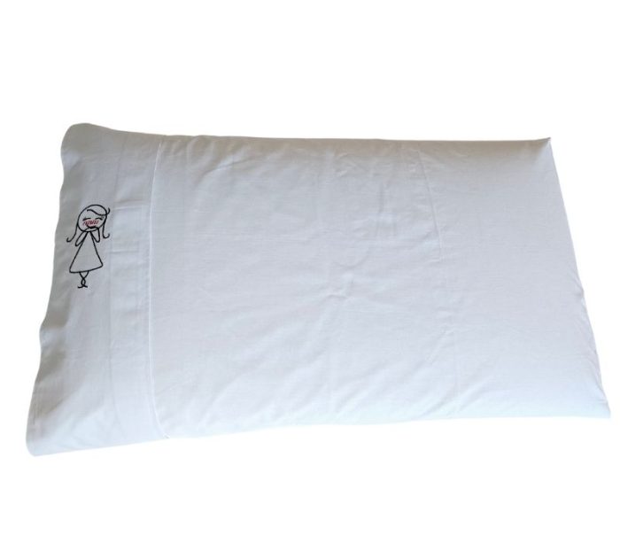 Set 2 fete de perna, Dragoste la Doua Perne ARIALE, 50x70cm, varianta 7, bumbac, alb - imagine 10