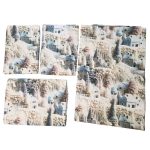 Lenjerie de Pat „Satul de iarnă fermecat 5D” – Bumbac 100%, Imprimare Digitală, 4 Piese - imagine 6