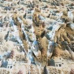 Set 2 fete de perna Satul de iarnă fermecat 5D By Ariale, 50x70cm, Bumbac, Imprimare Digitală, multicolor - imagine 2