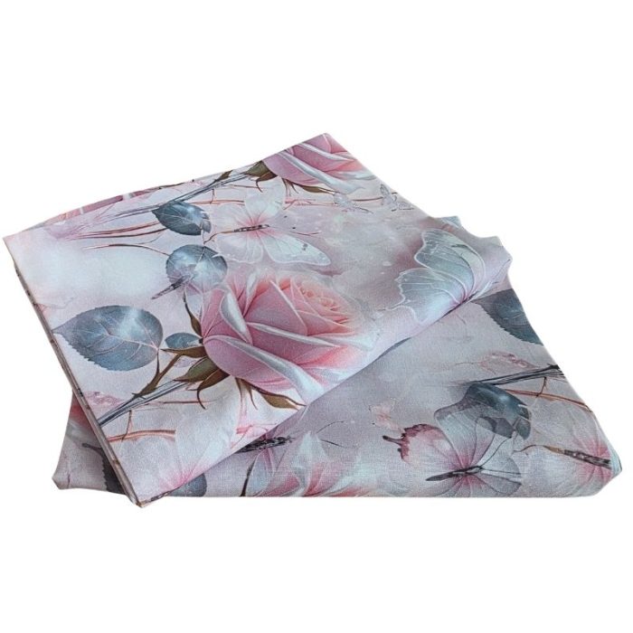 Set 2 fete de perna Vis de Trandafir 5D By Ariale, 70x70cm, Bumbac, Imprimare Digitală, multicolor - imagine 4