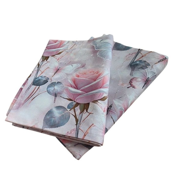 Set 2 fete de perna Vis de Trandafir 5D By Ariale, 70x70cm, Bumbac, Imprimare Digitală, multicolor - imagine 2
