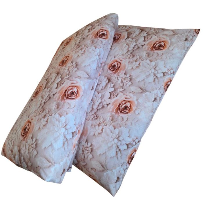 Lenjerie de Pat Grădina Trandafirilor de Iarnă 5D Ariale– Bumbac 100%, Imprimare Digitală, cearceaf elastic/normal - imagine 19