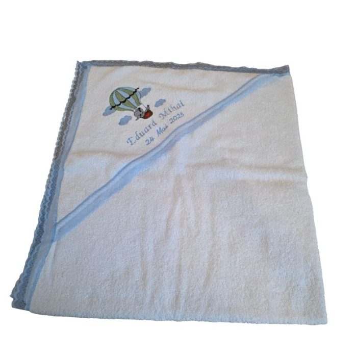 Trusou pentru botez baietel cu Elefant personalizat prin broderie, 13 piese - imagine 13